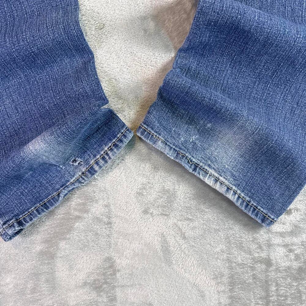Y2K Angels Low Rise Bootcut Denim Jeans Women’s 17 Blue Distressed - Picture 8 of 8